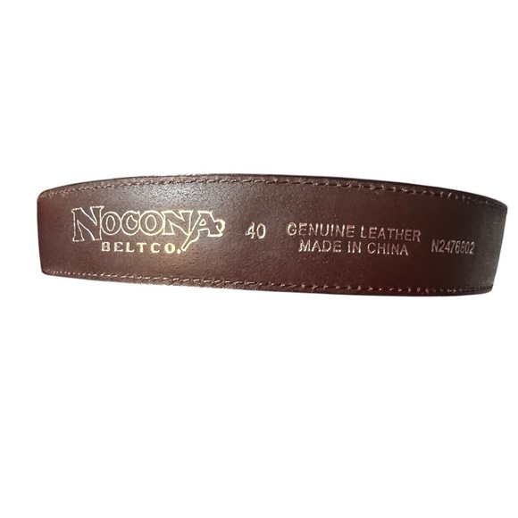 Nocona Western Cinch Strap Top Handle Ranger Woven Leather Belt Silver Buckle - Picture 8 of 16
